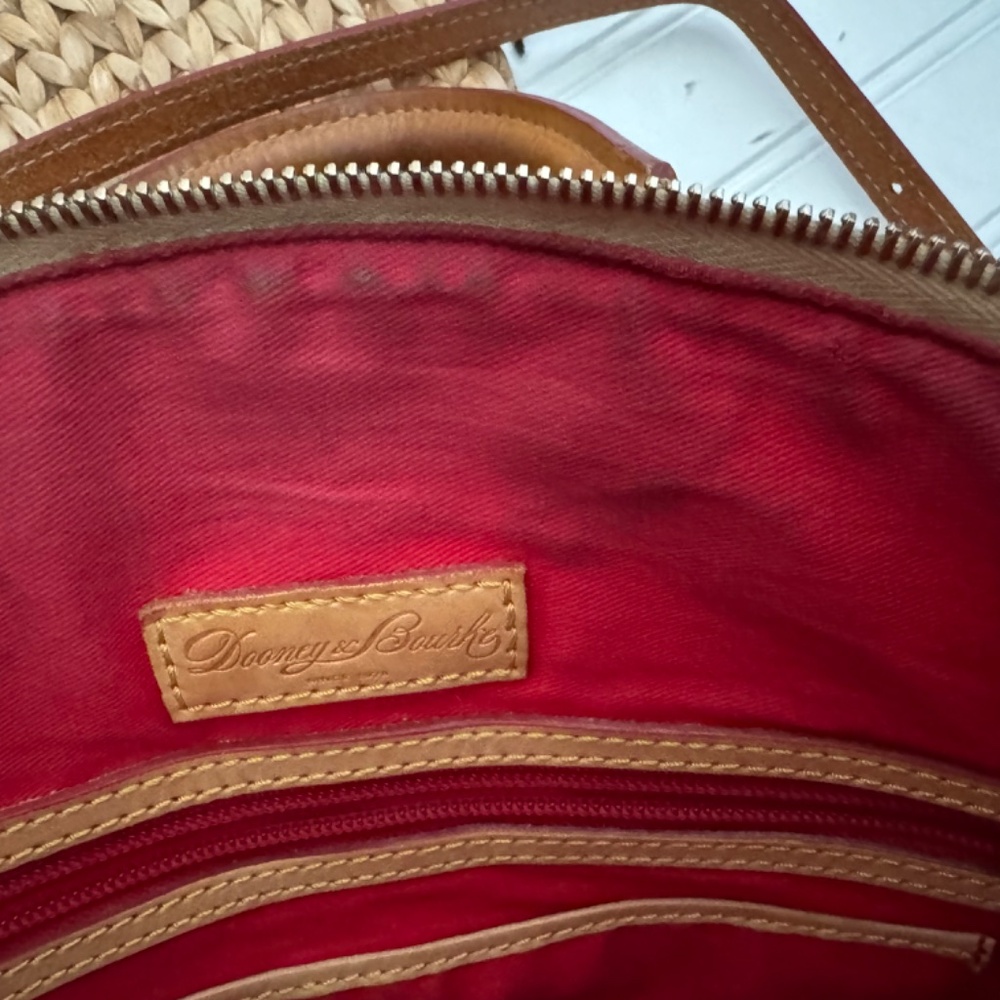 Dooney & Bourke Chevron Leather Satchel Bag Black and White Geometric - Picture 3 of 9